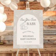 Sea You Soon Baby Coastal Baby Shower Welcome