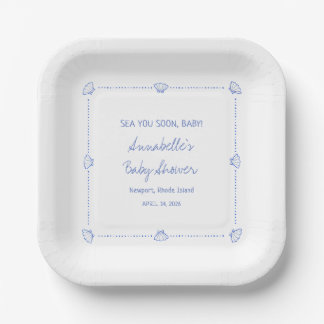 Sea You Soon Baby Hand Getekende Schelpen Baby Sho Papieren Bordje