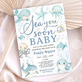 Sea You Soon Baby Shower Boy Ocean Kaart