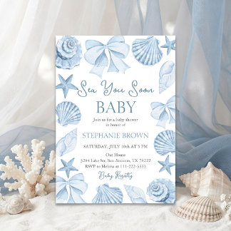 Sea You Soon Baby Shower Kust Uitnodiging