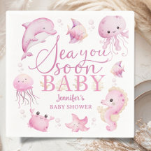 Sea You Soon Baby Shower Roze Oceaan Meisje