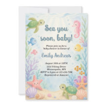 Sea You Soon Baby Shower Uitnodiging