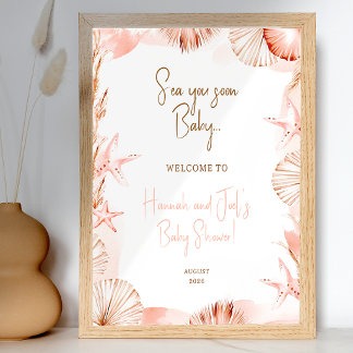Sea You Soon Baby Shower Welkom Bord Kust Poster