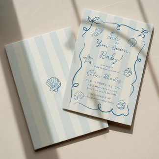 Sea You Soon Baby Uitnodiging Kust Baby Shower