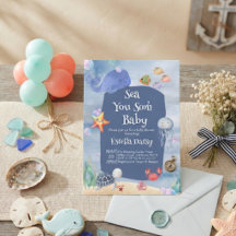 Sea You Soon blauwe Oceaan Dieren Baby Shower