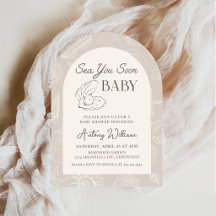 Sea You Soon Coastal Baby Shower Invitation