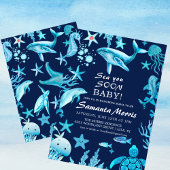 Sea You Soon Nautical Baby is on the Way Baby Kaart