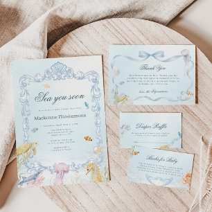 Sea You Soon Rococo Baby Shower Kaart
