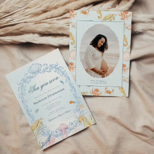Sea You Soon Rococo Foto Baby Shower Kaart