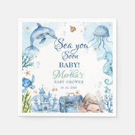 Sea You Soon Seashell Baby Shower Servet