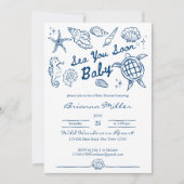 Sea you soon seashells beach boy baby shower kaart (Voorkant)