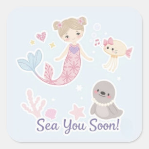 Sea You Soon Vierkante Sticker