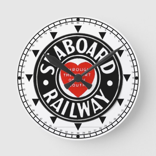 Seaboard Air Line Railway Heart Logo Horloge mural (Recto)