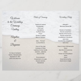 Seacoast Wedding Program Fotosjabloon drieledig