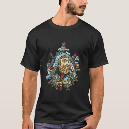 Seadog St Pauli Cool Sailor in Retro Tattoo Style T-shirt (Voorkant)