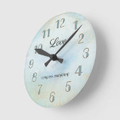 Seafoam Artistic Beach Love Horloge murale (Angle)