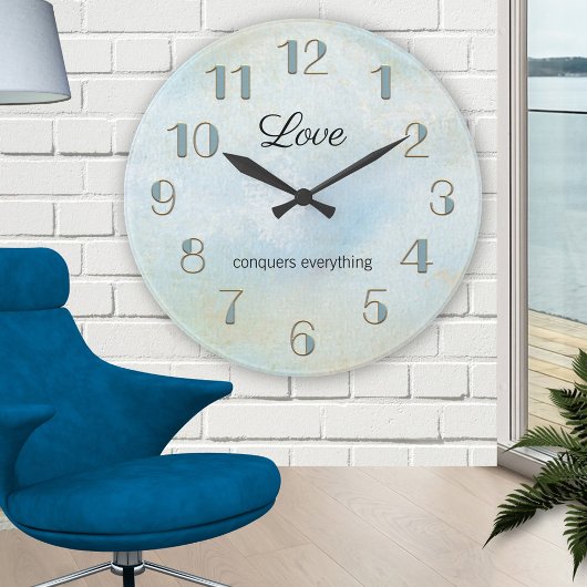 Seafoam Artistic Beach Love Horloge murale
