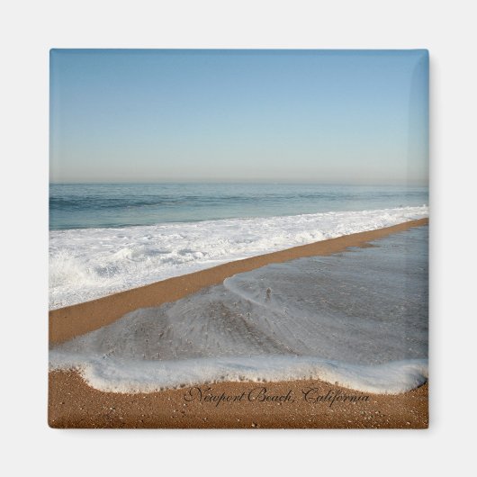 Seafoam Beach Magnet Square Magneet (Voorkant)