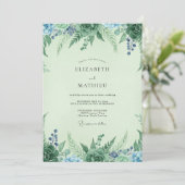 Seafoam Besbruine Wingerd Huwelijk Kaart (Staand voorkant)