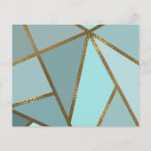 Seafoam Blauwgroen Bronze Moderne bruiloft sparen (Achterkant)