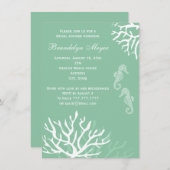 Seafoam Coral Reef Mariages à cheval Invitations (Devant / Derrière)