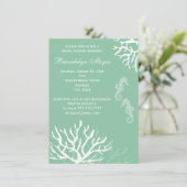 Seafoam Coral Reef Mariages à cheval Invitations (Debout devant)