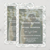 Seafoam Ecru Virtual Wedding Livestream Wedding Kaart (Voorkant / Achterkant)