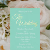 Seafoam eenvoudige stijl bruiloft folie uitnodiging