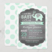 Seafoam Elephant Dot Baby shower Kaart (Voorkant / Achterkant)