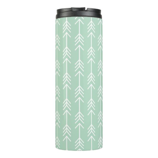 Seafoam en Grijze Pijlen Monogram Thermosbeker (Achterkant)