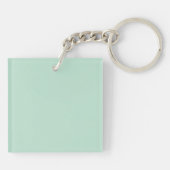 Seafoam Green Custom Monogram Naam Sleutelhanger (Achterkant)