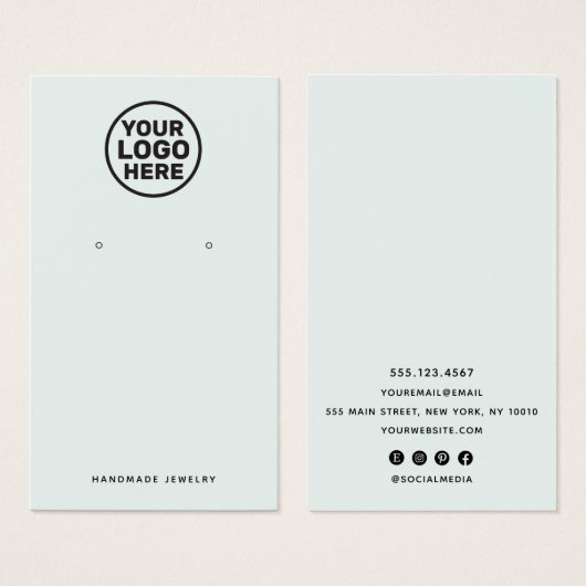 Seafoam Green Eear Ajouter Logo Display Porte (Devant & derrière)