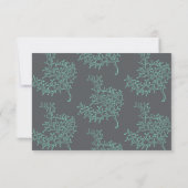Seafoam Green en Grey Coastal Wedding RSVP (Achterkant)