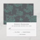 Seafoam Green en Grey Coastal Wedding RSVP (Voorkant / Achterkant)
