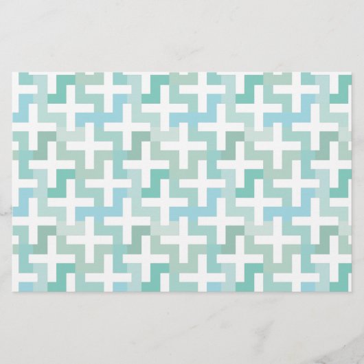 Seafoam Green Geometric Briefpapier (Voorkant)