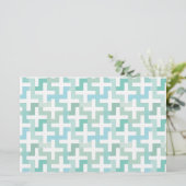 Seafoam Green Geometric Briefpapier (Staand voorkant)