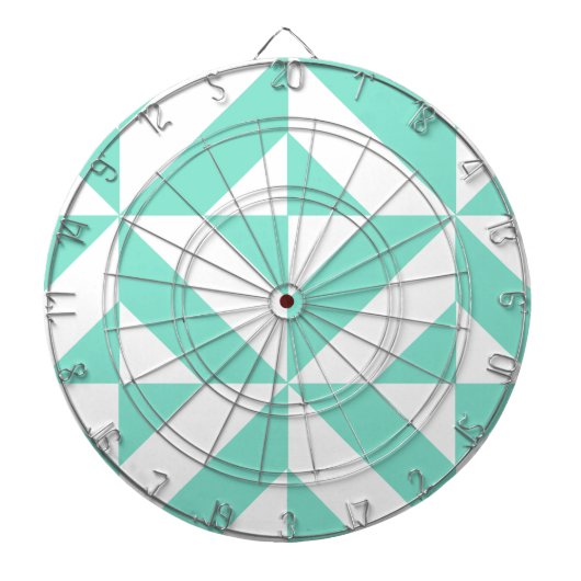 Seafoam Green Geometric Deco Cube Patroon Dartbord (Voorkant)