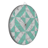 Seafoam Green Geometric Deco Cube Patroon Dartbord (Voorkant Links)