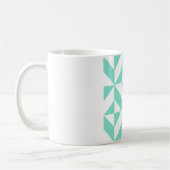 Seafoam Green Geometric Deco Cube Patroon Koffiemok (Links)