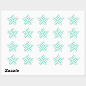 Seafoam Green Geometric Deco Cube Patroon Ster Sticker (Vel)