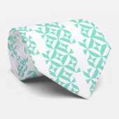 Seafoam Green Geometric Deco Cube Patroon Stropdas (Opgerold)