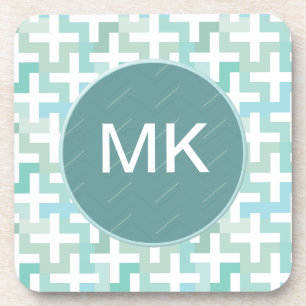 Seafoam Green Geometric Drankjes Onderzetter