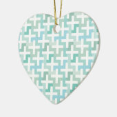 Seafoam Green Geometric Keramisch Ornament (Links)