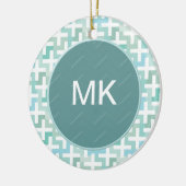 Seafoam Green Geometric Keramisch Ornament (Links)