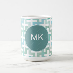 Seafoam Green Geometric Koffiemok
