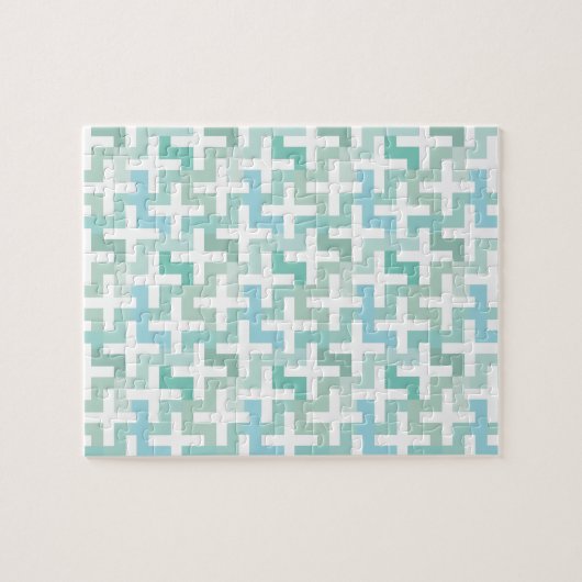 Seafoam Green Geometric Legpuzzel (Horizontaal)