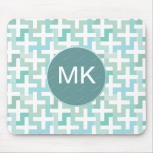 Seafoam Green Geometric Muismat