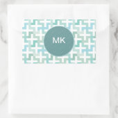 Seafoam Green Geometric Rechthoekige Sticker (Tas)