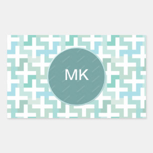 Seafoam Green Geometric Rechthoekige Sticker