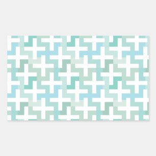 Seafoam Green Geometric Rechthoekige Sticker